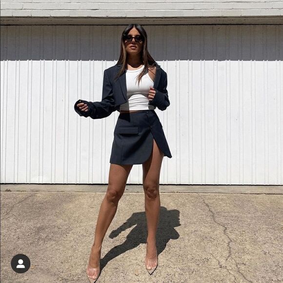 Effie Kats brand Sylo Mini Skirt Blazer Black - Picture 2 of 7